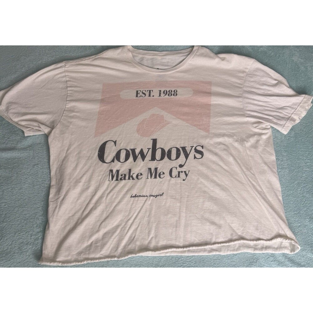 Cowboys Make Me Cry XL Bohemian Cowgirl Crop